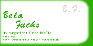 bela fuchs business card